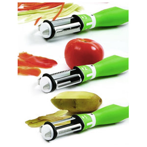 Grip-EZ Triple Peeler, with 3 types of blades and cuts