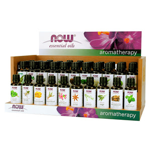 Display Case of 30 types of NOW 100 Percent Pure Essential Oil in 30 ml bottles