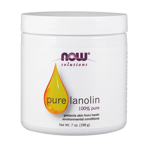 198g Jar of NOW Pure Lanolin Solid Jelly