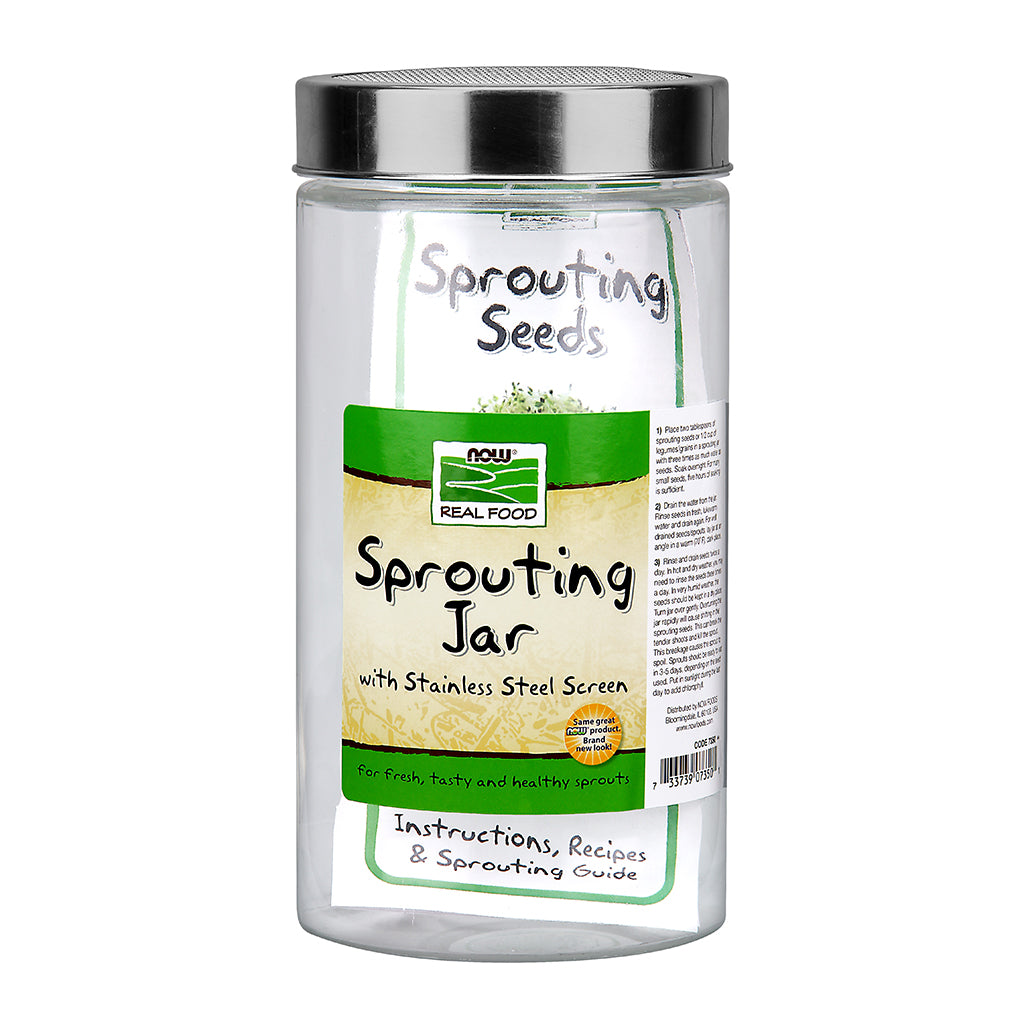 NOW - Sprouting Jar with Stainless Steel Screen