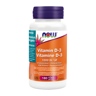 NOW Vitamin D-3, 1000 IU, 180 size