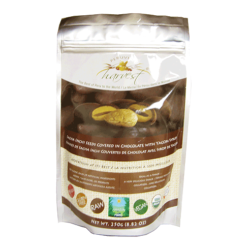 Peruvian Harvest - Organic Sacha Inchi Seeds Covered in Chocolate with Yacon Syrup