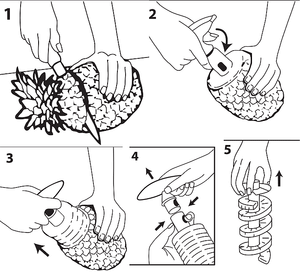 Pineapple Slicer/Corer In Use