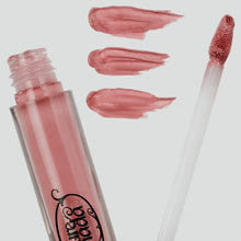 Pure Anada Exquisite Lip Gloss vial, applicator & swatches