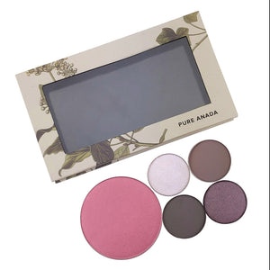 Personal Magnetic Compact, near pans of makeup that can fit in it (not included)