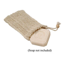 ramie soap sack, and a bar of soap (not included)