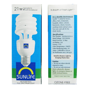 SunLife Lighting 21w Bulb box front and rear