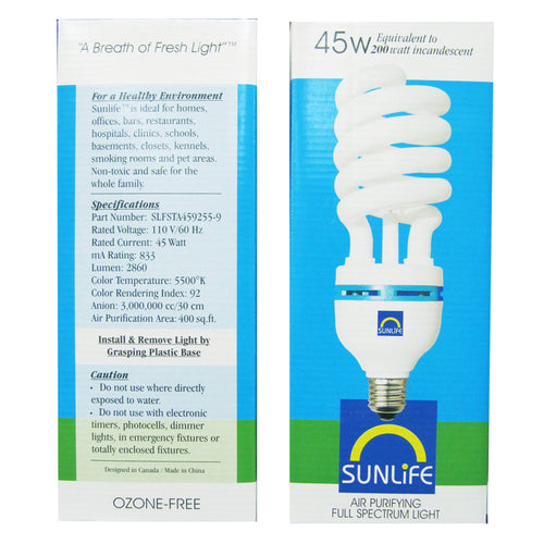 SunLife Lighting 45w Bulb box rear and front