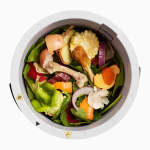 top view of Vitamix FoodCycler Bucket filled with food waste